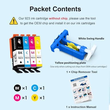 Starink 923 Ink Cartridges Combo Pack Without Chip Replacement for HP 923 Ink Cartridges Work for HP OfficeJet Pro 8130e 8135e 8138e 8139e 8122e 8130 8120 8122 8134 8135 Printer - Image 4