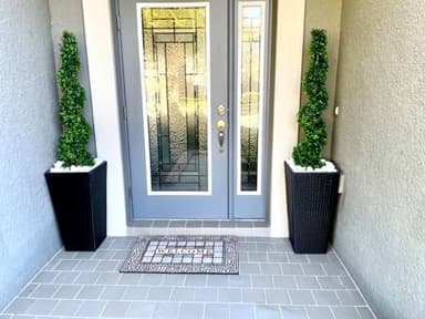 4' Spiral Boxwood Topiary Trees Artificial Outdoor Plants in Plastic Pot Front Porch Plants Set of 2 - Image 7