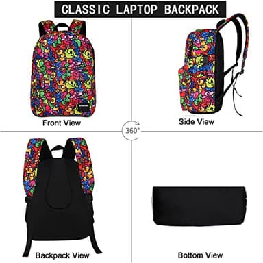 SUPACOOL Casual Laptop Backpack for Men and Women, Backpack for College, USB Charging Port, Lightweight Pack Back(Graffiti) - Image 8