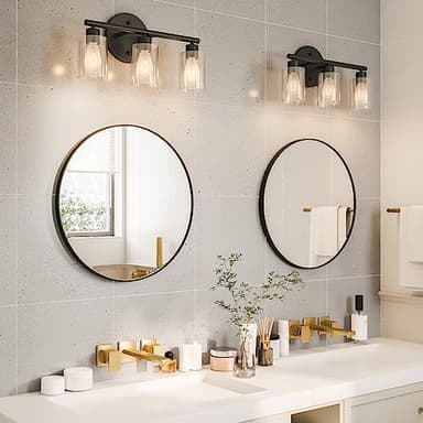 Growsun Black Round Mirror 24 inch, Wall Mounted Circle Mirror, Metal Framed Mirror for Bathroom Vanity, Bedroom Home Decor Mirros - Image 5