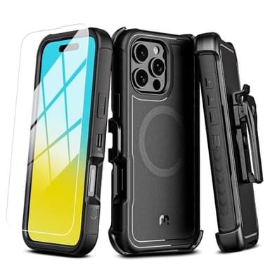 M MYBAT PRO for iPhone 16 Pro Max Case,Maverick Series Case with Belt Clip Holster,[Compatible with Magsafe] w/Screen Protector,Anti-Drop,Shockproof,w 360°Rotating Kickstand,Heavy Duty Protection - Image 1