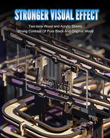 ROKR 3D Wooden Puzzles for Adults Marble Run Model Building Kit(LGA01 Marble Night City) - Image 4