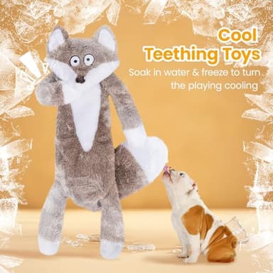 HGB No Stuffing Dog Toys for Aggressive Chewers, Squeaky Crinkle Plush Dog Toys to Keep Them Busy & Puppy Teething for Small, Medium, Large Breed, Cute Bunny & Redfox - Image 8