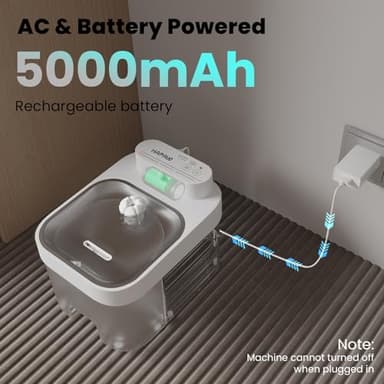 HAPAW Cat Water Fountain, App Monitoring Wastewater Separation Pet Water Fountain, No Filter, 5000mAh Battery & Plug-in, 3L/101oz Smart Wireless Automatic Water Dispenser for Cats Indoor, 2.4G Wi-Fi - Image 5