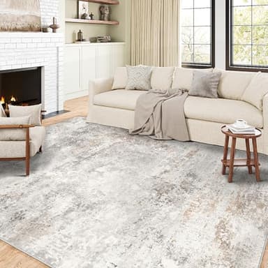 HUGEAR 6x9 Washable Rugs Large Area Rug Indoor Accent Rug Abstract Non Slip Low Pile Carpet Distressed Throw Aesthetic Rug for Bedroom Living Room Office Dining Room Kitchen - Image 5