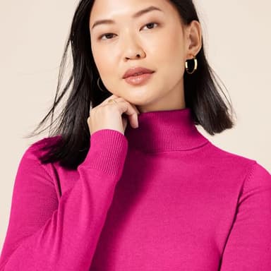 Amazon Essentials Women's Classic-Fit Lightweight Long-Sleeve Turtleneck Sweater (Available in Plus Size), Bright Pink, Medium - Image 4