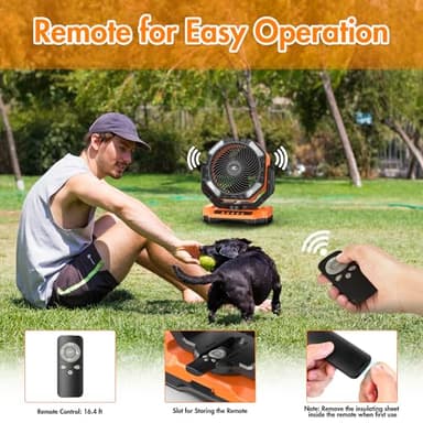 40000mAh Battery Powered Camping Fan - 136H Max Cooling, Rechargeable Battery Operated Oscillating Floor Fan with Charger, Remote & Hook, Portable for Tent Outdoor Patio Garage Hurricane Power Outage - Image 6