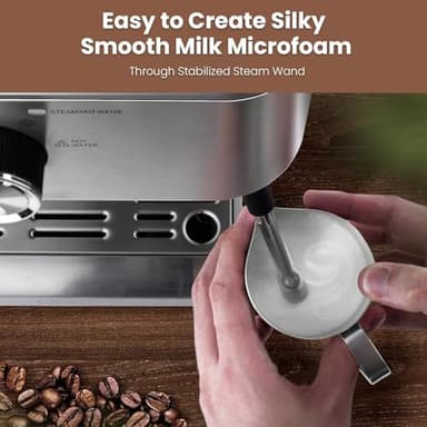 Gevi 58mm Commercial Grade Espresso Machine with PID Temp Control, Adjustable Shot/Temp, Powerful Steam Wand & Barista Kit - Ideal for Home & Café (EzBru 1000) - Image 6