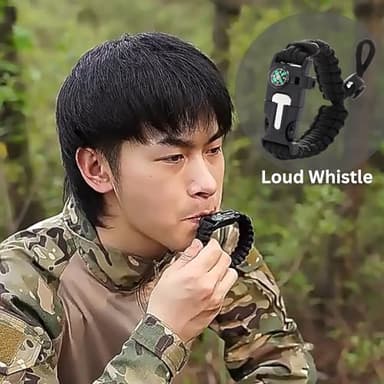 Binoculars with Compass 7 in 1 Survival Paracord Bracelet, Fire Starter, Compass, Whistle, Outdoor Ultimate Tactical Gift for Kids, Men, Scouts Gift for Him/Her, Spyglass, Birthday Gift - Image 6