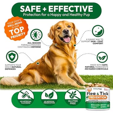 Flea and Tick Prevention for Dogs Pills - Natural Dog Flea & Tick Control - 170 Soft Chewables - Oral Defense Treatment for Dogs Supplement - Vet Formulated Chews - All Breeds & Ages - Made in USA - Image 4