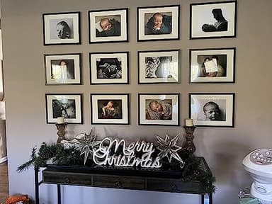 upsimples 11x14 Picture Frame Set of 5, Display Pictures 8x10 with Mat or 11x14 Without Mat, Wall Gallery Photo Frames, Black - Image 7