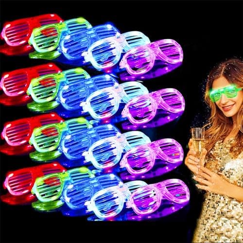 20 Pack LED Glasses Party Favors Light Up Glasses, Glow In The Dark Party Supplies Accessories for Adult, Glasses Neon Sunglasses Birthday Wedding Pool Helloween Back to School Party Favors - Image 1