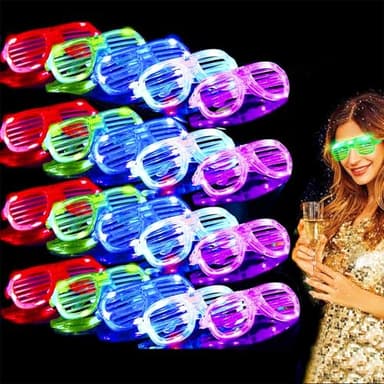 20 Pack LED Glasses Party Favors Light Up Glasses, Glow In The Dark Party Supplies Accessories for Adult, Glasses Neon Sunglasses Birthday Wedding Pool Helloween Back to School Party Favors - Image 1