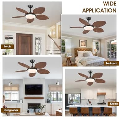 Wiviniya Ceiling Fans with Lights and Remote/APP Control, 48 Inch Tropical Ceiling Fan for Bedroom Living Room, Outdoor Palm Leaf Ceiling Fan for Patios Porch, Dimmable, 6 Speeds, Reversible, Brown - Image 9