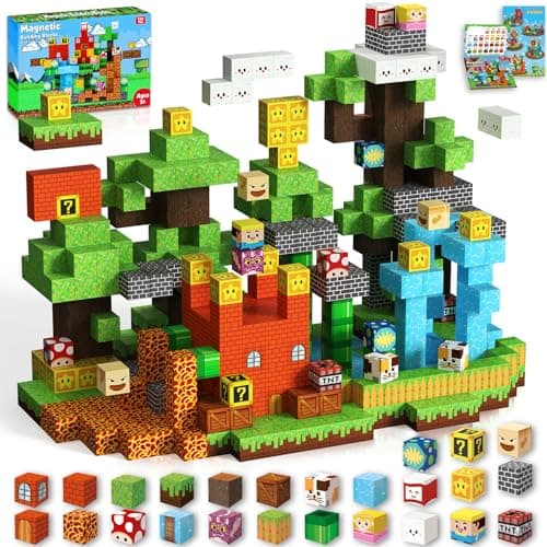 GraceDuck Magnetic Blocks - 150 PCS Build Adventure Game Castle - Magnetic Toys for Montessori Toddler Christmas Birthday Gifts - STEM Sensory Toys for 3 4 5 6 7 8 9 10 Year Old Boys & Girls - Image 1