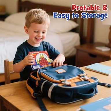 WMXDU Mini Magnetic Tiles with Iron Case, Magnetic Building Toys Kid's Travel Essential Portable Creativity On-The-Go Magnet Blocks STEM Travel Toys for Toddler Boys Girls Ages 3+, 26-Piece - Image 5