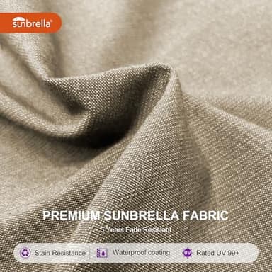 PURPLE LEAF 10ft Cantilever Outdoor Patio Umbrella Large Heavy Duty 360° Rotation Double Top Offset Rectangular Umbrellas for Backyard Deck Pool, Spectrum Sand - Image 5