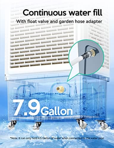 VAGKRI Swamp Cooler, 2100CFM Evaporative Air Cooler with 3 Modes & Wind Speeds, 120°Oscillation, 24H Timer, Portable Outdoor Air Conditioner with Auto Fill for Patio Garage Commercial Use, 8 Gallon - Image 5