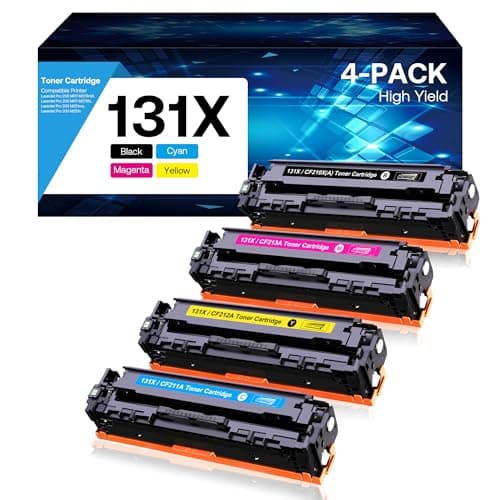 131X Toner Cartridge Replactment for HP 131X 131A CF210X CF211A CF212A CF213A Toner Compatible for Pro 200 Color M251nw MFP M276n M276nw Printer (Black Cyan Magenta Yellow, 4 Pack ) - Image 1