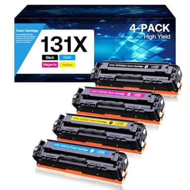 131X Toner Cartridge Replactment for HP 131X 131A CF210X CF211A CF212A CF213A Toner Compatible for Pro 200 Color M251nw MFP M276n M276nw Printer (Black Cyan Magenta Yellow, 4 Pack ) - Image 1