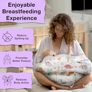 PILLANI Nursing Pillow for Breastfeeding, Breast Feeding Must Haves, New Mommy Essentials, Brest Feeding Pillow for Mom & Baby, Removable Cotton Cover, Adjustable Waist Strap, Breastfeeding Pillows - Image 2