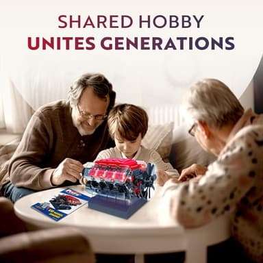 Playz V8 Combustion Engine Model Kit That Runs - Build Your Own STEM Mini V8 Model Engine Kit for Adults & Kids Age 12+, Visible V8 Mini Engine Kit That Works for Adult w/ 270 STEM Parts - Image 6