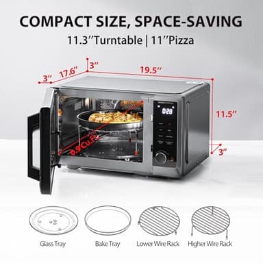 TOSHIBA Inverter Countertop Microwave Oven Air Fryer Combo MASTER Series, Broil, Convection, Speedy Combi, Even Defrost 11.3'' Turntable Sound On/Off, 27 Auto Menu&47 Recipes - Image 7