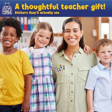 PURPLE LADYBUG Teacher Stickers for Students - 4960 Reward Stickers for Kids Classroom Supplies, Teacher Must-Haves for Classroom Reward Charts, Star, Back to School Gift - Image 3