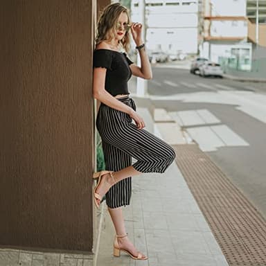 PIZZ ANNU Women's Low Block Chunky Heels Sandals Comfortable Open Toe Ankle Strap Party Dress Pump Shoes Strappy Buckle Heeled Sandal, Nude 8 - Image 4