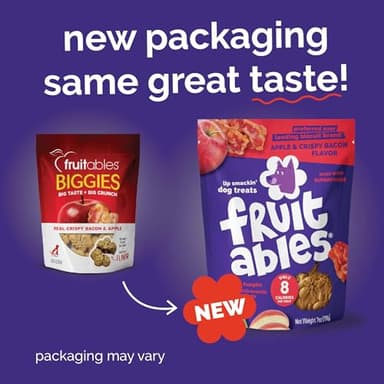 Fruitables Baked Dog Treats, Healthy Pumpkin Treat for Dogs, Low Calorie & Delicious, Free of Wheat, Corn and Soy, Made in the USA, Apple and Crispy Bacon Flavor, 12oz - Image 3