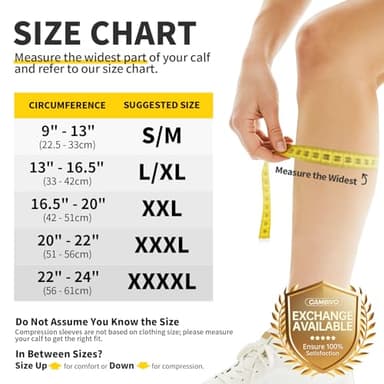 CAMBIVO 3 Pairs Calf Compression Sleeves for Men & Women – Footless Compression Socks for Shin Splints, Pain Relief, Varicose Veins – Leg Support for Running, Travel, Fitness, Nursing - Image 7