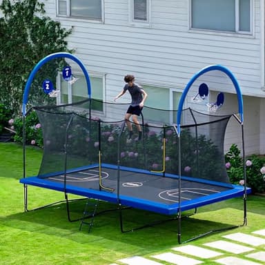 Zupapa 1500LBS Weight Capacity Rectangle Trampoline 10x17FT 9X15FT 8X14FT Outdoor Square Gymnastics Trampolines for Kids Adults Long Large Big Rectangular Tumbling Trampolin - Image 2