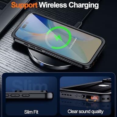 MOZOTER for iPhone 16 Pro Case Waterproof,[IPX8 Underwater Case][Full Body Shockproof & Military Dropproof] Clear Sound Quality Built-in Screen Protector for iPhone 16 Pro 6.3 inch-Black - Image 5