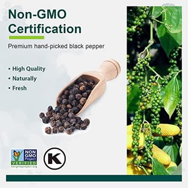 Soeos Table Ground Black Pepper, 18 oz (510g) Non-GMO, Freshly Peppercorn Powder Bulk, Packed to Keep Peppers Fresh, Ready to Use Peppercorns for Refill, Regular - Image 4