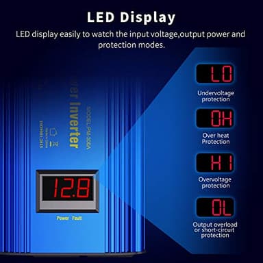 GIANDEL Power Inverter 300W DC 12V to AC 110V Car Converter Adapter with LED Display & 2.4A Dual USB Ports - Image 3