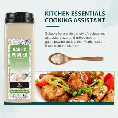 Soeos Garlic Powder 22 Ounce(624 g), Garlic Powder Seasoning, Non-GMO, Gluten Free, Garlic Seasoning for Flavor Vegetables, Grilled Meats, Salads, Dressings and More - Image 8