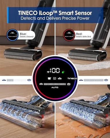 Tineco Floor ONE S6 Cordless Wet Dry Vacuum Floor Cleaner Washer Mop All-in-One for Hard Floors, LED Display, Long Runtime, Dual-Sided Edge Cleaning, Self-Cleaning - Image 4