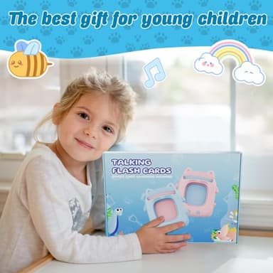 Electight Talking Flash Cards for Toddlers 3 4 5 Year Olds, Montessori Language Learning with 224 Words, Autism Sensory Toys, Speech Therapy Toys for Boys to Learn Alphabet Number Color Shapes(Blue) - Image 7