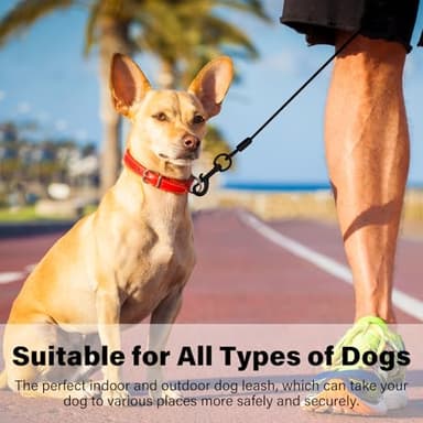 Heavy Duty Dog Leash for Small Medium Large Dogs - Chew Proof Metal Clasp & Padded Handle, Reflective Training Leash Outdoor Walking, Anti-Pull Control (4 FT) - Image 3