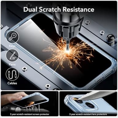 ESR for iPhone 15 Case, Compatible with MagSafe, Full-Body Military-Grade Drop Proof Case with Built-in 9H+ Tempered Glass Screen Protector, Armor Series, Clear Blue - Image 7