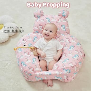 lasoftan Nursing Pillow for Breastfeeding, Breast Feeding Pillow for Mom Support, Adjustable Waist Strap and Removable Cotton Cover, Unicorn - Image 9
