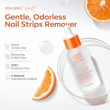 Modelones 50ML Semi-Cured Gel Nail Strip Remover | Nail Glue Remover Easy Peel Gel Strips, Press on Nails and Nail Polish | Gentle, Non-Drying, Nourishing and Hypoallergenic Acetone-Free Formula - Image 2