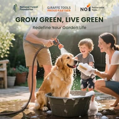 Giraffe Tools Retractable Garden Hose Reel 1/2 Inch x 155 with 5 ft Leader Hose, Heavy Duty, Any Length Lock, Slow Return System, Wall Mounted and 180 Deg Swivel Bracket - Image 5