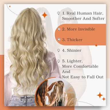 Full Shine Tape in Hair Extensions 24 Inch Double Sided Tapes Color 16 Highlighted 22 Blonde Remy Hair Extension Real Human Hair Skin Weft for Women Natural Straight 20 Pcs 50 Gram Add Length - Image 5
