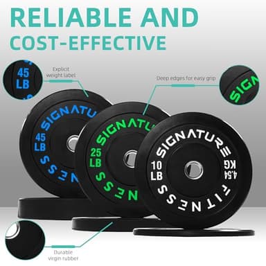 Fitvids Olympic 2" Bumper Plates Set Including 160LB Weight Plates Set & 7FT Olympic Barbell Bar(205 Pounds Total), Multiple Packages - Image 3