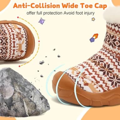 Scurtain Baby Boy Girl Snow Boots Infant Winter Warm Non Slip Shoes Cozy Fur Booties Lightweight Slip On Cold Weather Slippers Walking Shoes for First Walkers 6-12 Months - Image 2