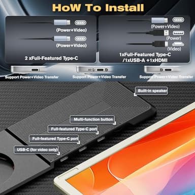 Teamgee 15.6" Laptop Screen Extender | Portable Monitor for 13-17” Mac/Windows Laptops | 120% sRGB FHD, Metal Stand, 235° Rotation, Ideal for Hybrid Work - Image 5