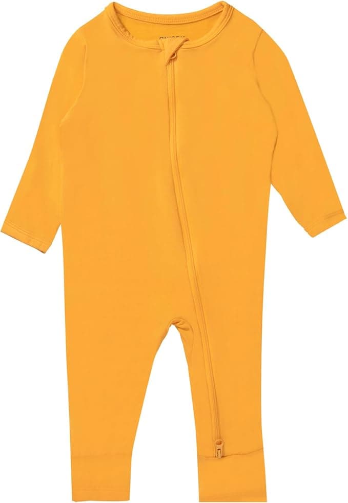 GUISBY Baby Footless Rompers, Rayon Pajamas 2 Way Zipper with Long Sleeve Sleeper - Image 1