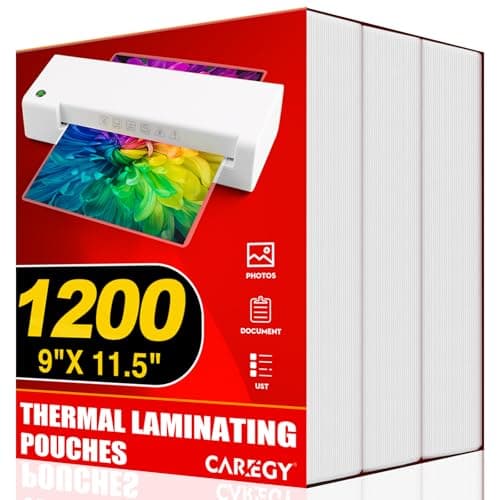 CAREGY Thermal Laminating Pouches, Holds 8.5 x 11 Inch Sheets,1200 Pack Laminating Sheets, 3 Mil, 9 x 11.5 Inches Lamination Sheet Paper for Laminator, Clear, Letter Size, Office and School Supplies - Image 1