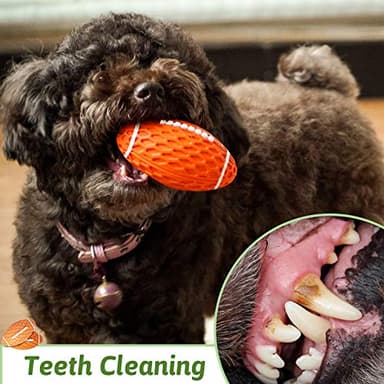 Dog Toys Ball Pet Squeaky Toys Rubber Floating Football, Interactive and Trainning Durable Chew Toys for Fetching Games for Agressive Chewer(Orange) - Image 5